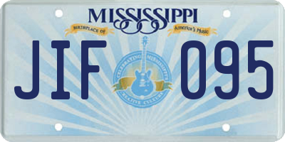 MS license plate JIF095