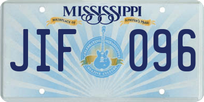 MS license plate JIF096