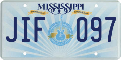 MS license plate JIF097