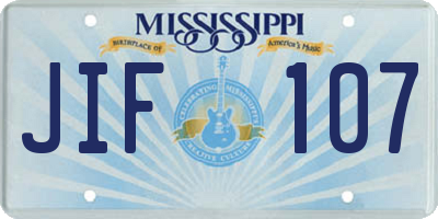 MS license plate JIF107