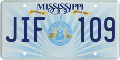 MS license plate JIF109