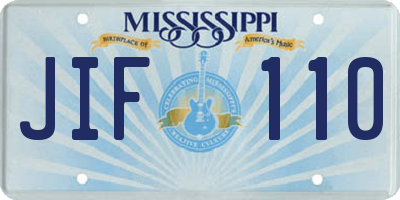MS license plate JIF110