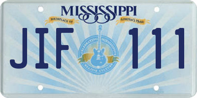 MS license plate JIF111