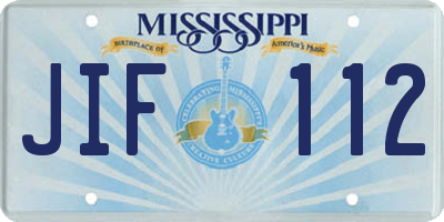 MS license plate JIF112