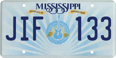 MS license plate JIF133