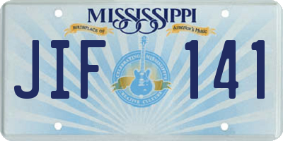 MS license plate JIF141