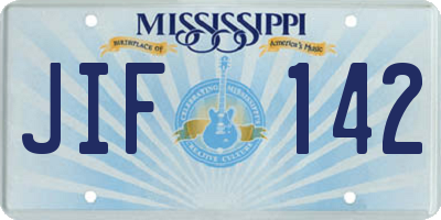 MS license plate JIF142