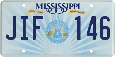 MS license plate JIF146