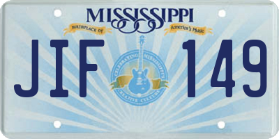 MS license plate JIF149