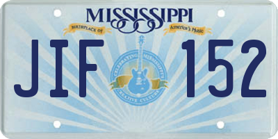 MS license plate JIF152