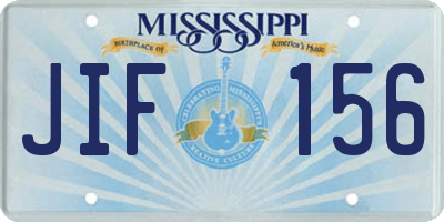 MS license plate JIF156