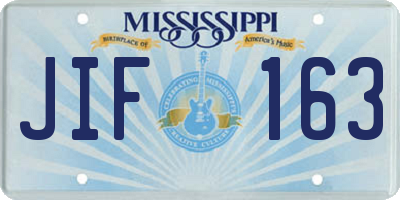 MS license plate JIF163