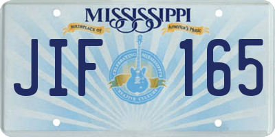 MS license plate JIF165