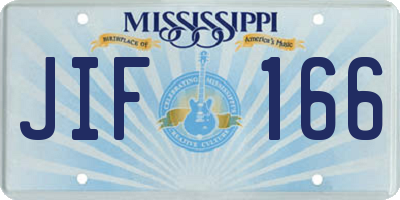 MS license plate JIF166