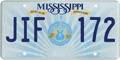 MS license plate JIF172