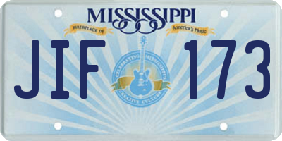MS license plate JIF173