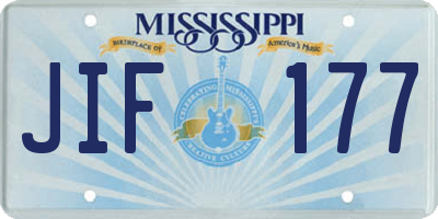 MS license plate JIF177
