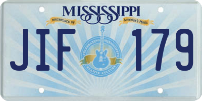 MS license plate JIF179