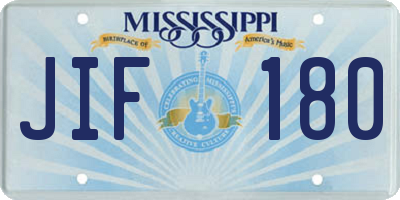 MS license plate JIF180