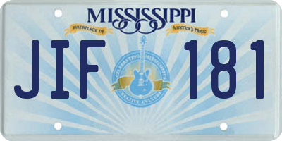 MS license plate JIF181