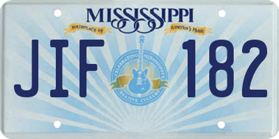 MS license plate JIF182