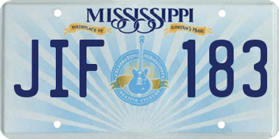 MS license plate JIF183