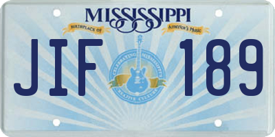 MS license plate JIF189