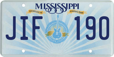 MS license plate JIF190