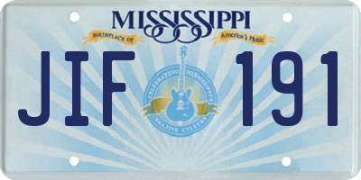MS license plate JIF191