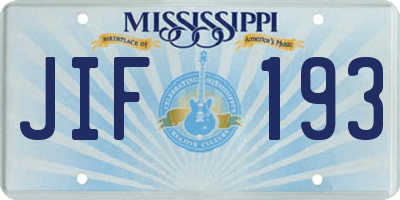 MS license plate JIF193