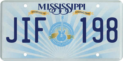 MS license plate JIF198