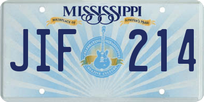 MS license plate JIF214