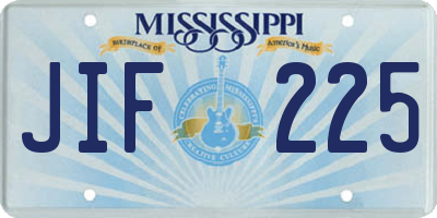 MS license plate JIF225