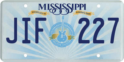 MS license plate JIF227