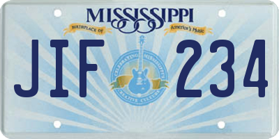 MS license plate JIF234