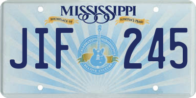 MS license plate JIF245