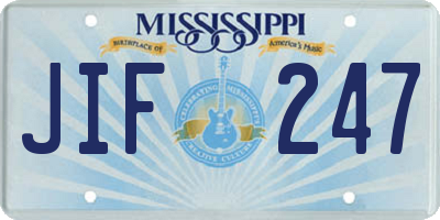 MS license plate JIF247