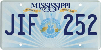 MS license plate JIF252