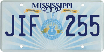 MS license plate JIF255