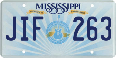 MS license plate JIF263
