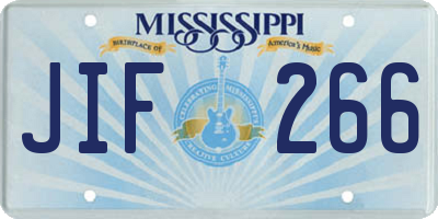 MS license plate JIF266