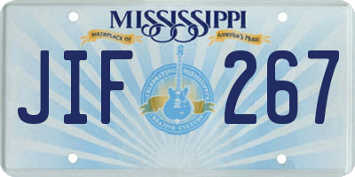 MS license plate JIF267
