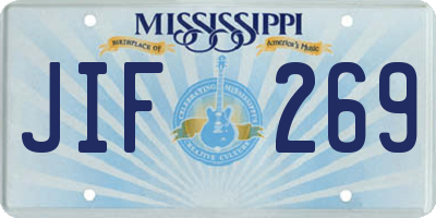 MS license plate JIF269