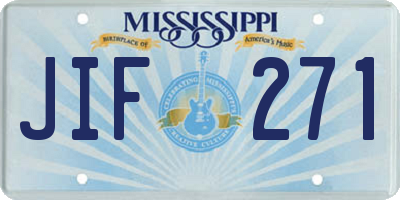MS license plate JIF271