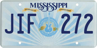 MS license plate JIF272
