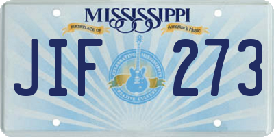 MS license plate JIF273
