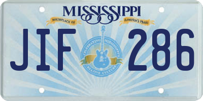 MS license plate JIF286
