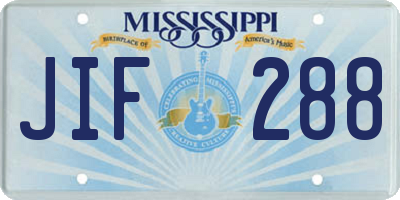 MS license plate JIF288