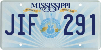 MS license plate JIF291