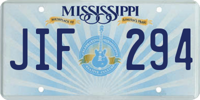 MS license plate JIF294